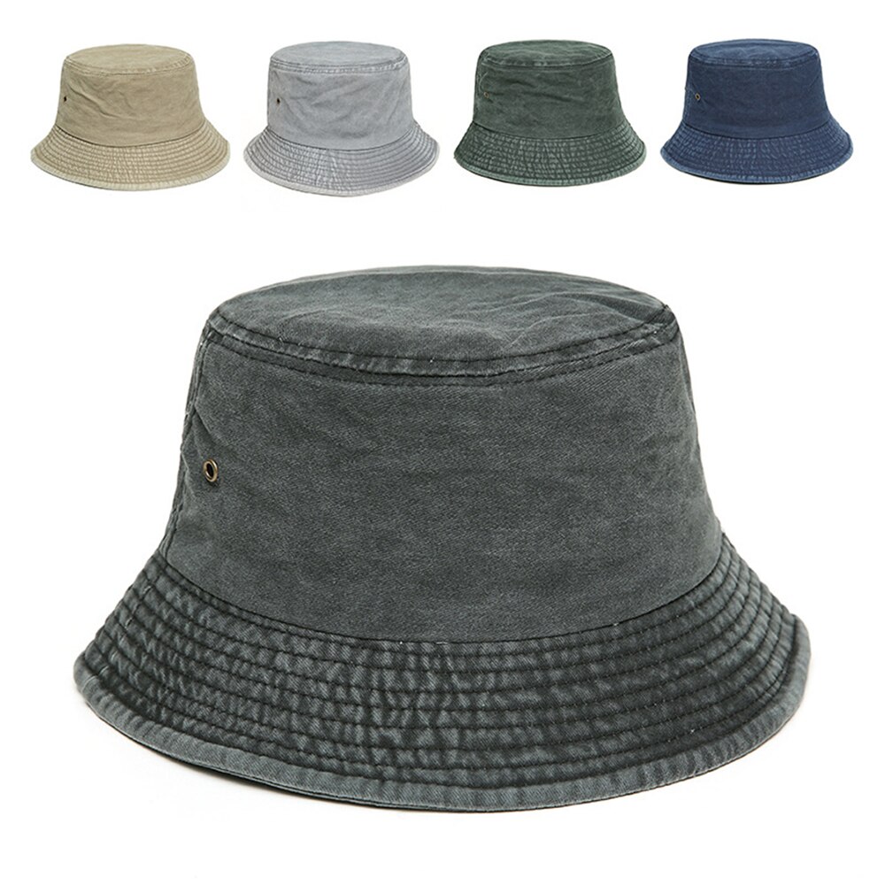 Foldable Fisherman Hat Washed Denim Bucket Hats Unisex Bob Caps Hip Hop Gorros Men Women Panama Bucket Cap