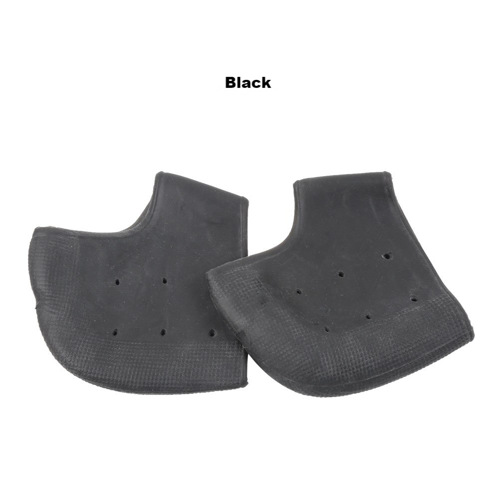 Silicone Heel Protector Protective Sleeve Heel Spur Pads for Relief Plantar Fasciitis Heel Pain Reduce Pressure on Heel 2Pcs: With holes Black