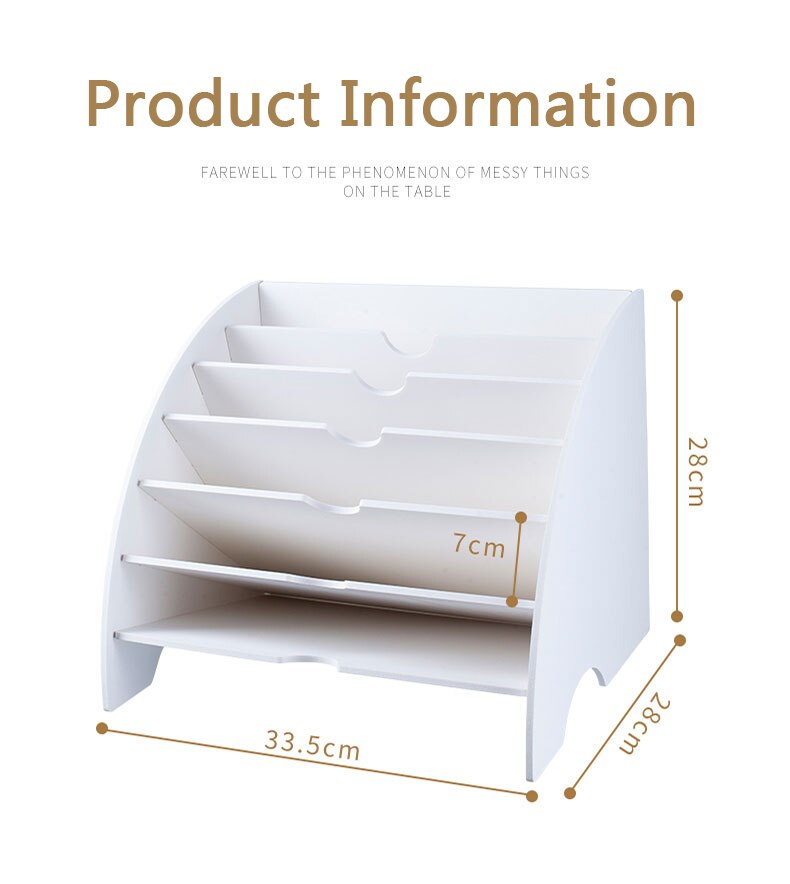 6 Layers Multifunction Sector Desk Organizer Document Tray Magazine File Letter Holder Stationery Pencil Container Home Office