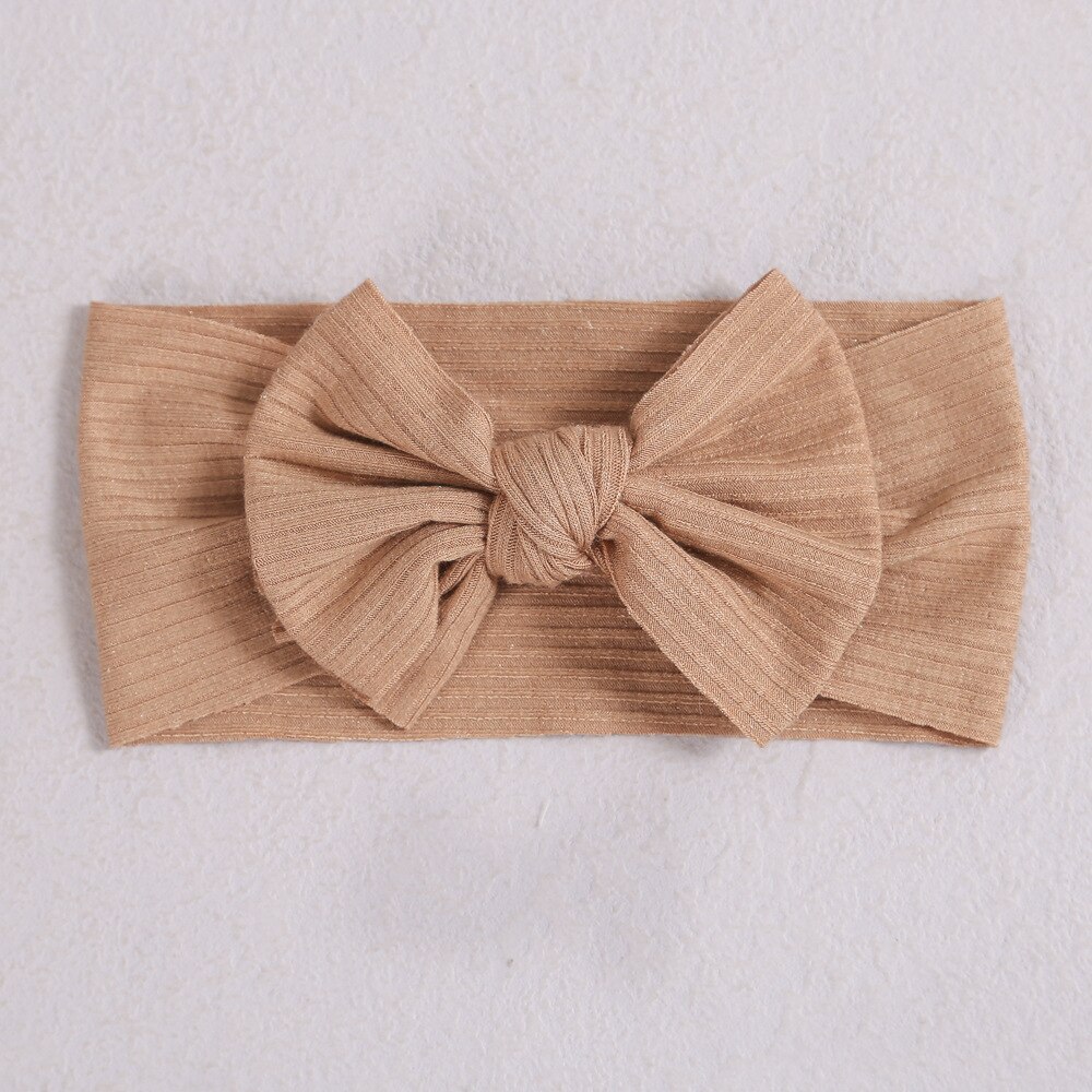 Diadema roja para niña recién nacida, accesorios para el cabello para niña, turbante con lazo sólido, diadema para niña: 5 light khaki