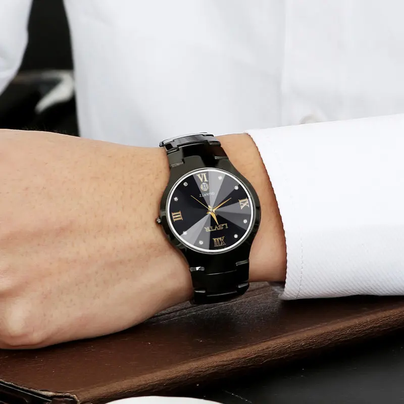 Comic Style Watches Dial Numberless Men’s Quartz Watch Male Watches for Man Wristwatch Strap Clock: grey