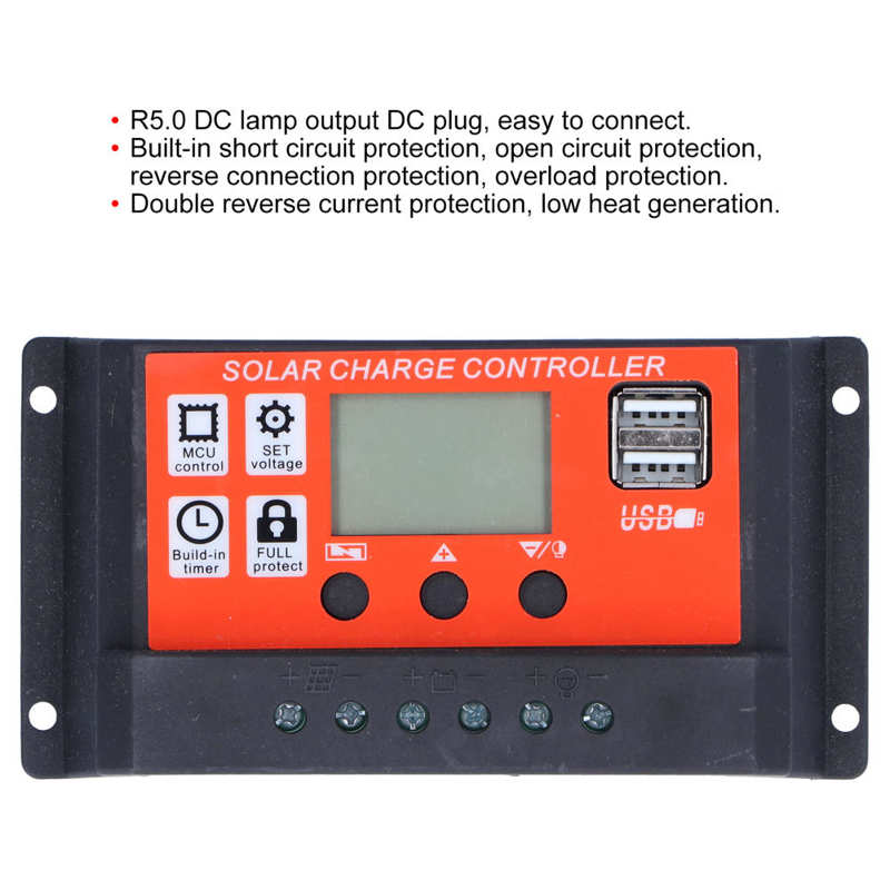 Auto Charge Regulator R5.0 Dc Lamp Uitgang Dc Plug Zonnepaneel Battery Regulator Voor Zonnepanelen Voor 12V Of 24V
