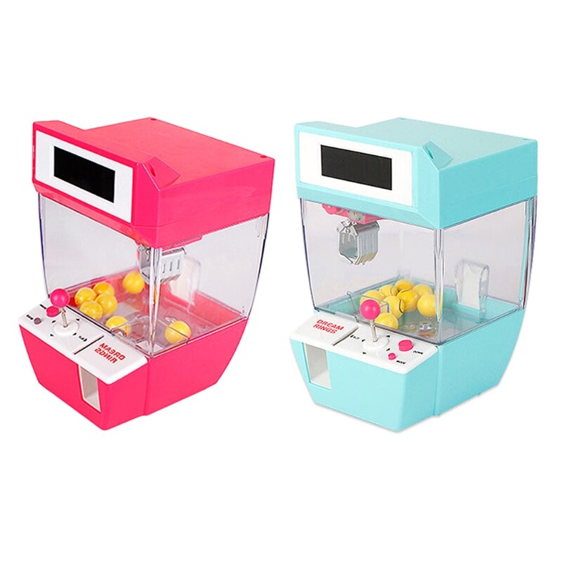 B2EB Mini Claw Machine 2 in 1 Toy Doll Machine Alarm Clock Prize Dispenser Machine Doll Grabber Toy Stimulation Musical Toys