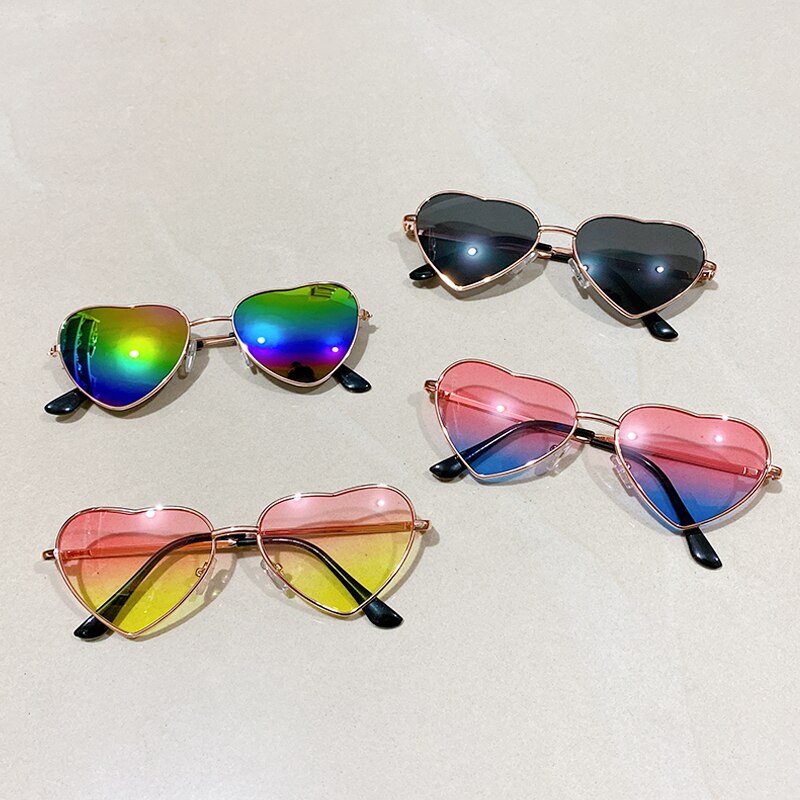 Retro gradient pige hjerte solbriller hjerteformede briller kvinder dame kvindelige børn solbriller