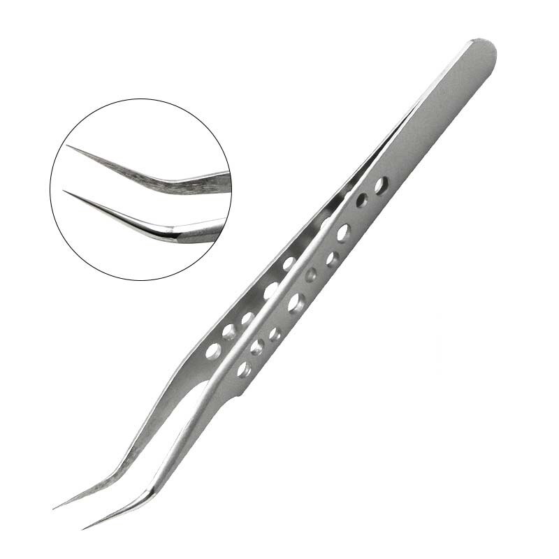1PC Electronics Industrial Tweezers Anti-static Curved Straight Tip Precision Stainless Steel Forceps Repair Hand Tools Sets: elbow
