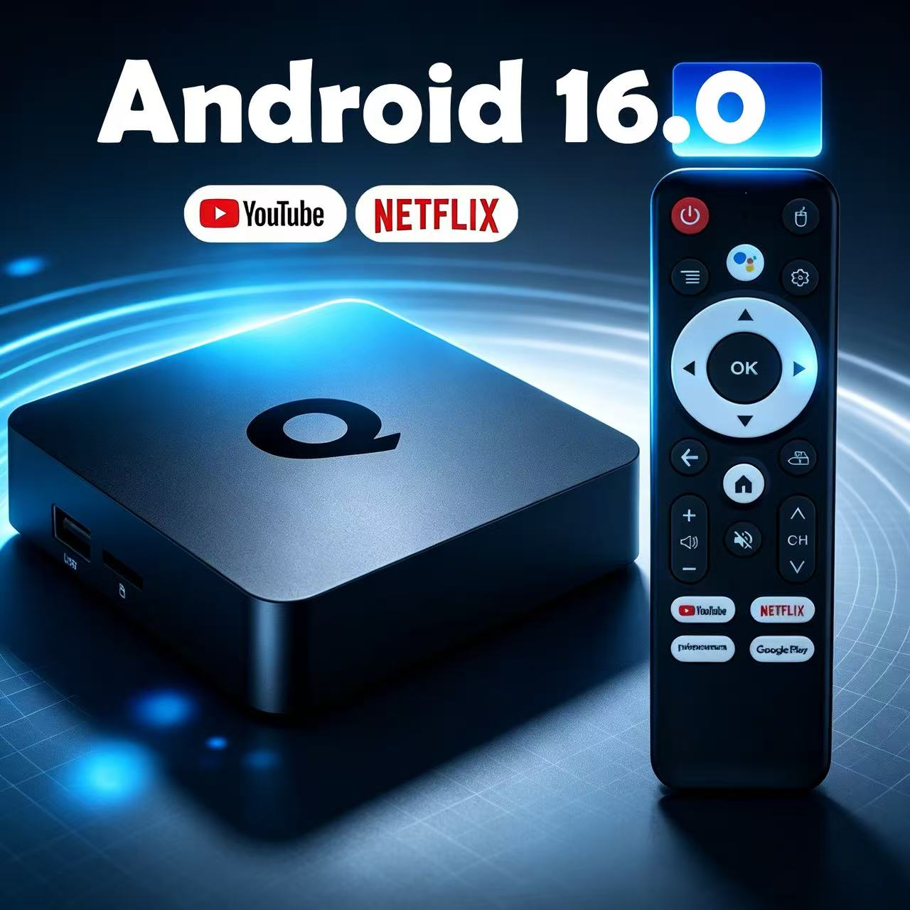 Box TV Android16 Smart Q1 8GB+256GB Allwinner H313 con Assistente Google, Video 8K, Bluetooth 6.0, Lettore Multimediale Ultra Veloce