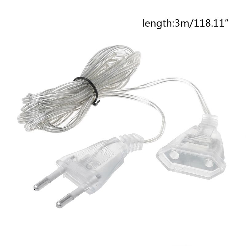 3m Power Extension Cable Plug Extender Wire For LED String Light Christmas LightsDropship