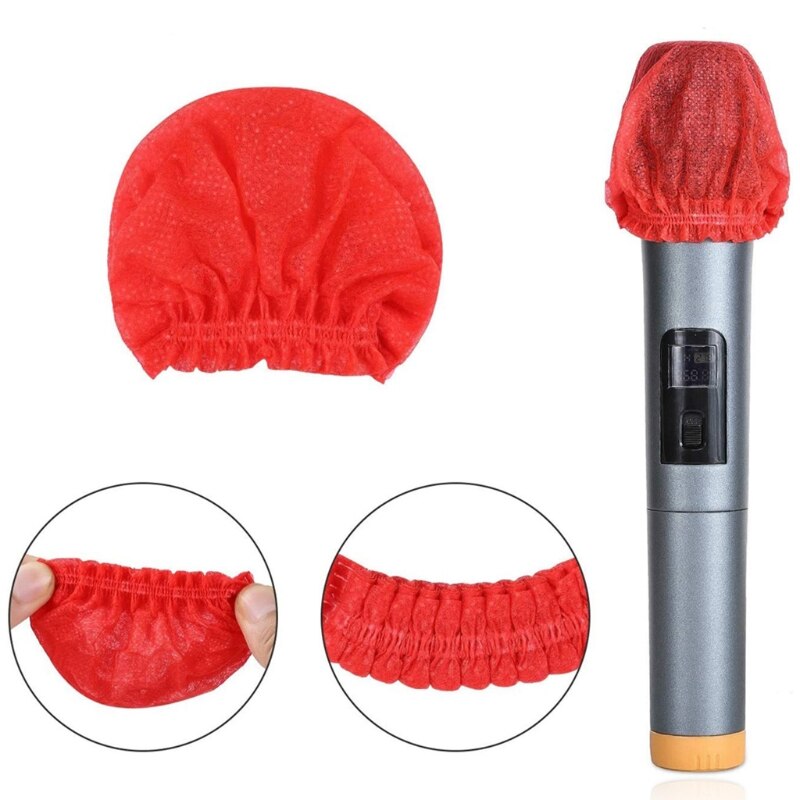 120pcs Disposable Microphone Cover Non-Woven Microphone Sanitary Windscreen Mic Covers for Most Handheld Microphone
