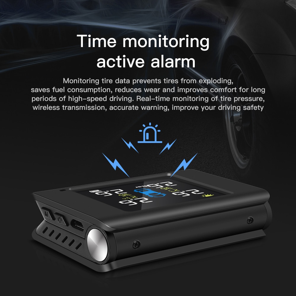 TPMS Car Tire Pressure Monitoring System With 4 External Sensor Real Time Monitor Tyre Pressure Car Security Accessories TMPS
