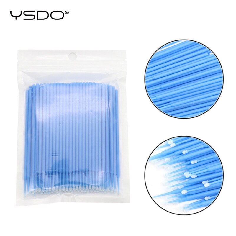100 Uds desechables hisopo de algodón de extensión de pestañas herramientas Mascara cepillo aplicador pestañas extensión aplicador de maquillaje quitar herramienta