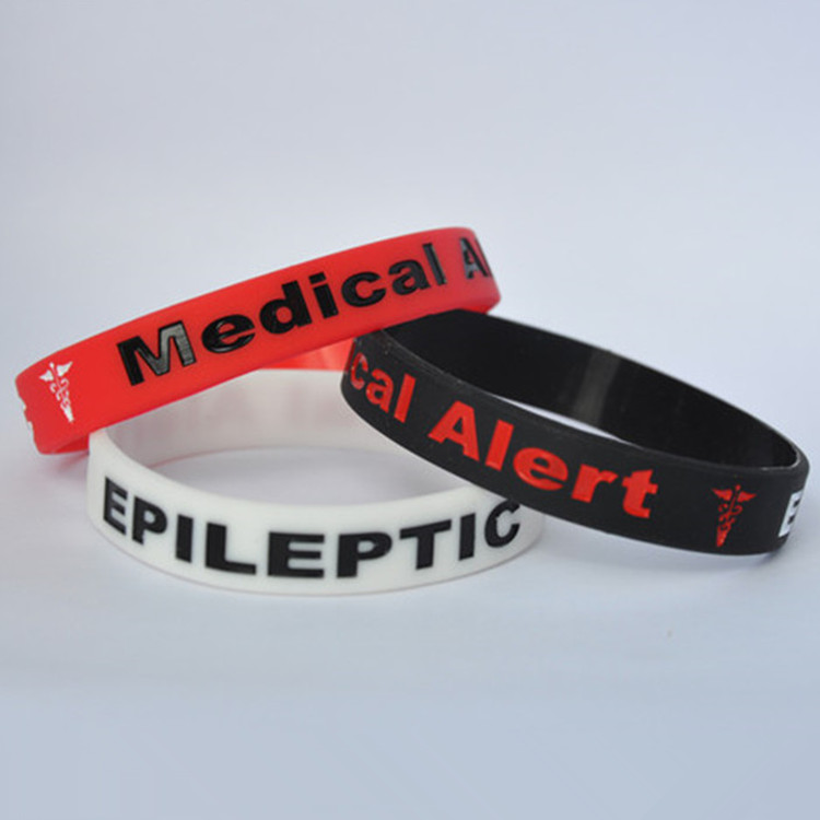 1 pc Medische alert Epileptische silicone rubber armband polsband