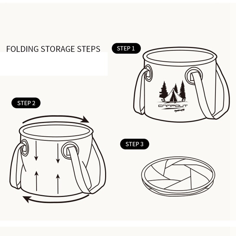 CAMPOUT Camping Folding Bucket Portable Wash Basin Foot Basin Travel Fishing Bucket Camping Storage Bucket