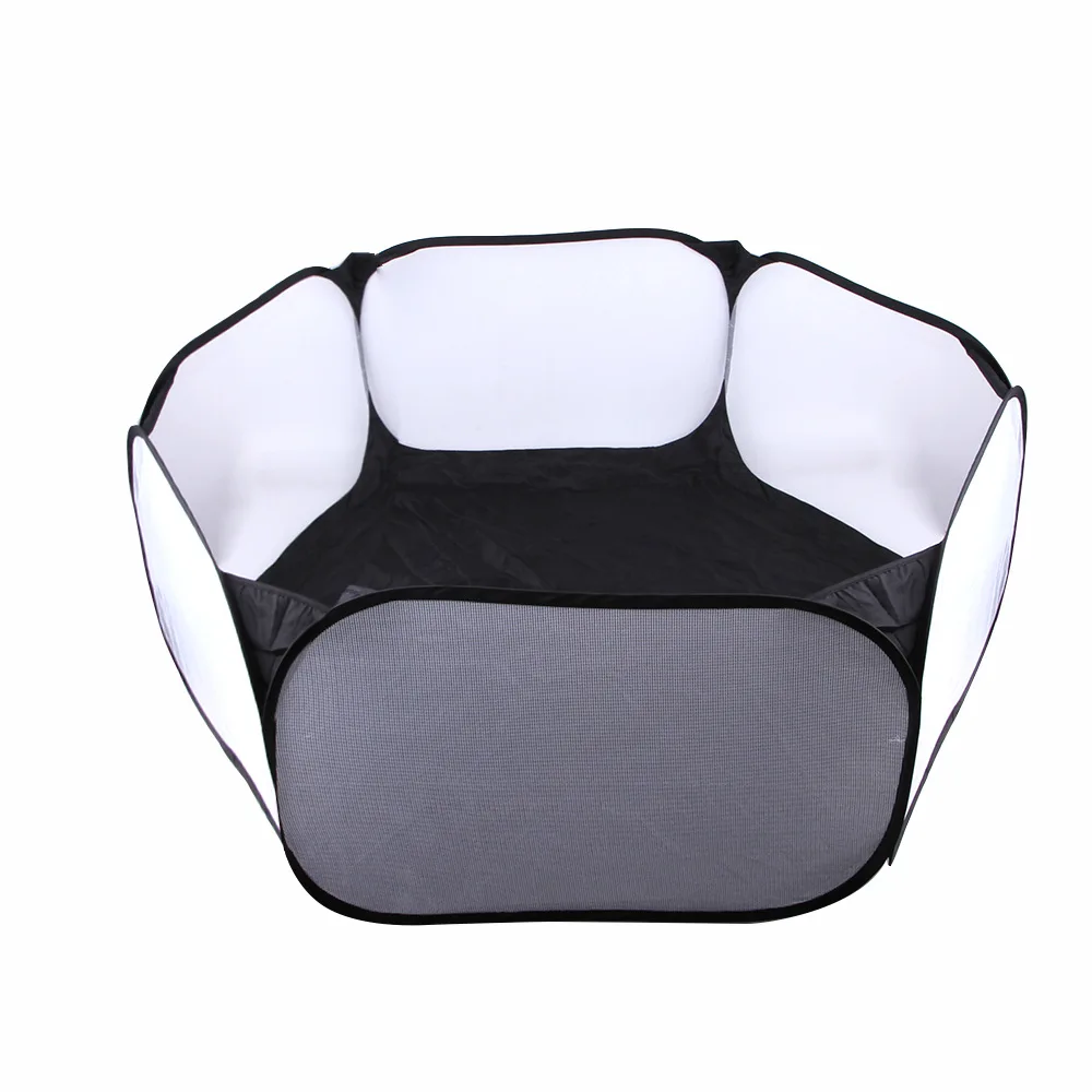 Foldable Hexagon Pet Fence Pet Fence Tent Rabbit Cage Hamster Guinea Pig Ferret Accessories: black