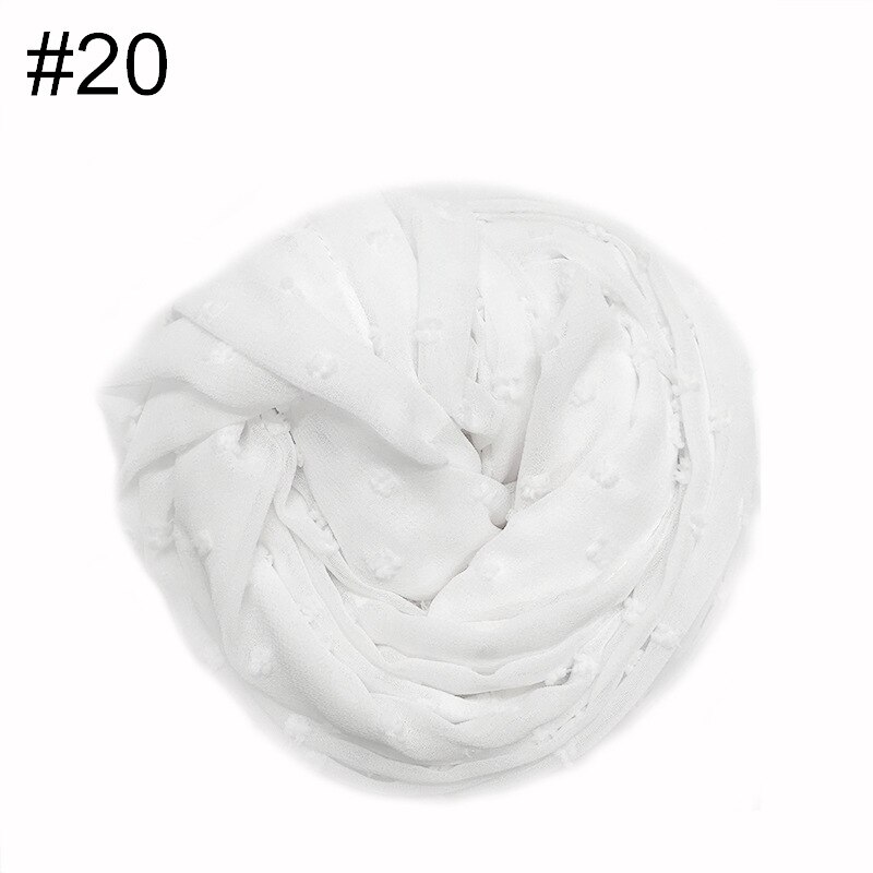 Fuzzy ball scarf Plain solid scarves Lady's wrap Chiffon muslim hijab Women shawls: 20