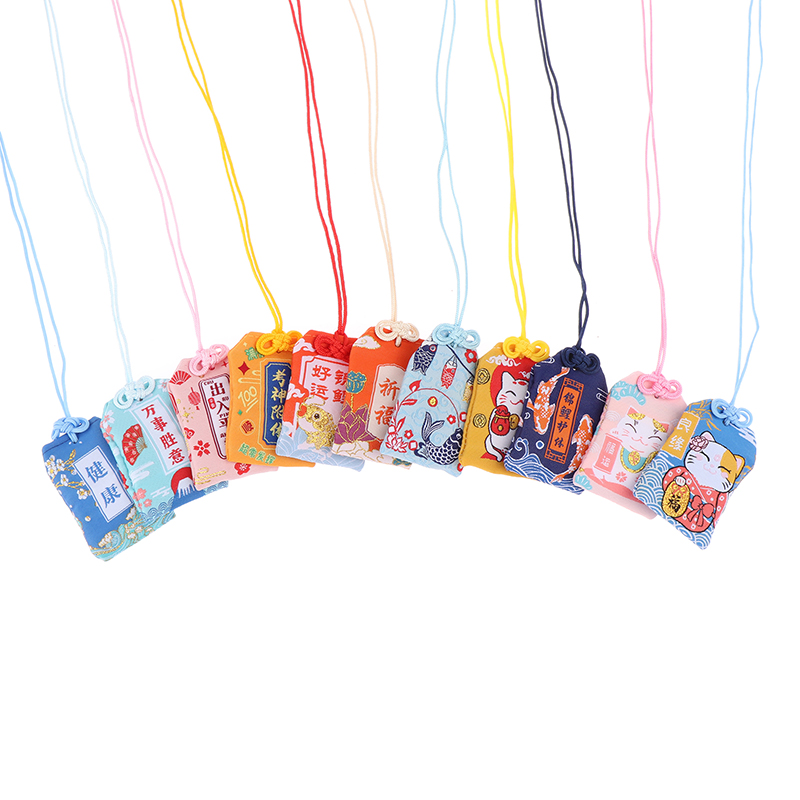 Preghiera giapponese Omamori pregare fortuna bellezza Salute sicurezza fortunato incantesimi borsa di ricchezza guardia portachiavi con ciondolo talismano per coppie