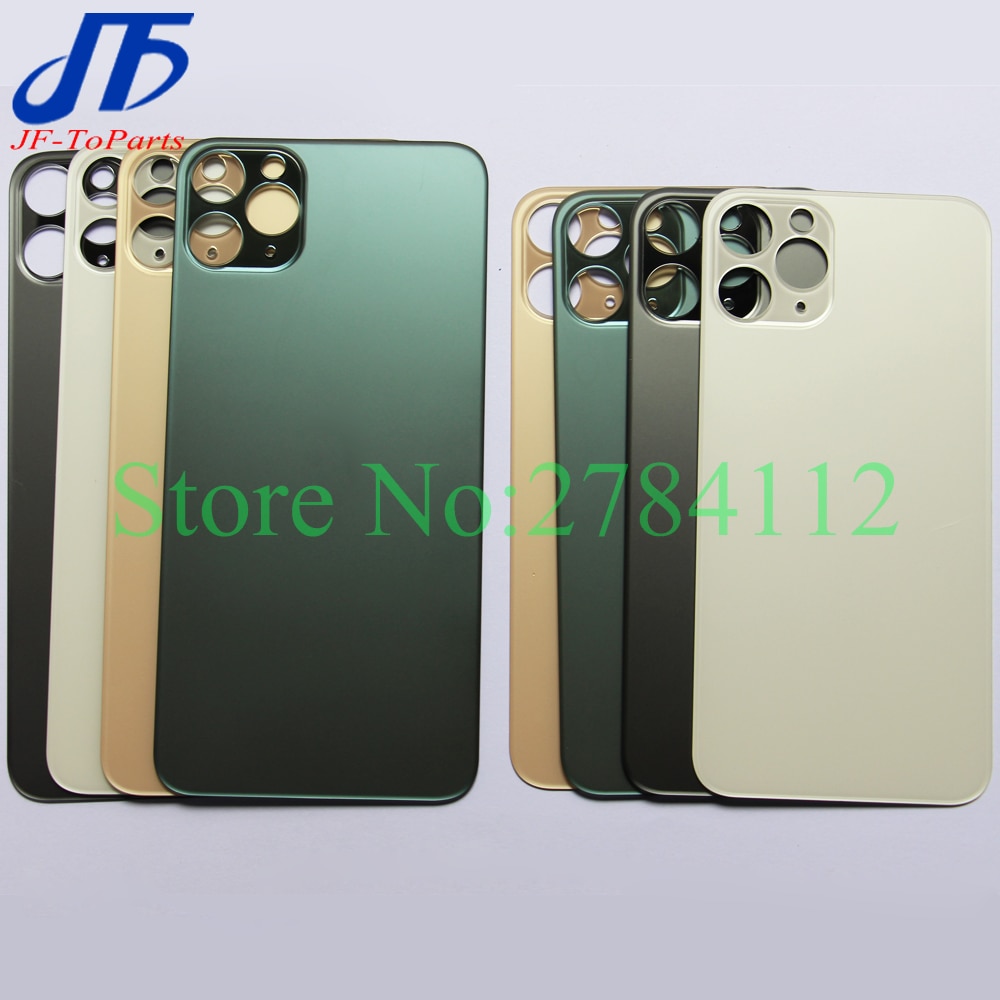10Pcs Mit Breiten Großen Größere kamera loch Zurück Batterie Glas Abdeckung Ersatz Für iPhone 11 Pro Max Hinten Gehäuse tür Reparatur Teile