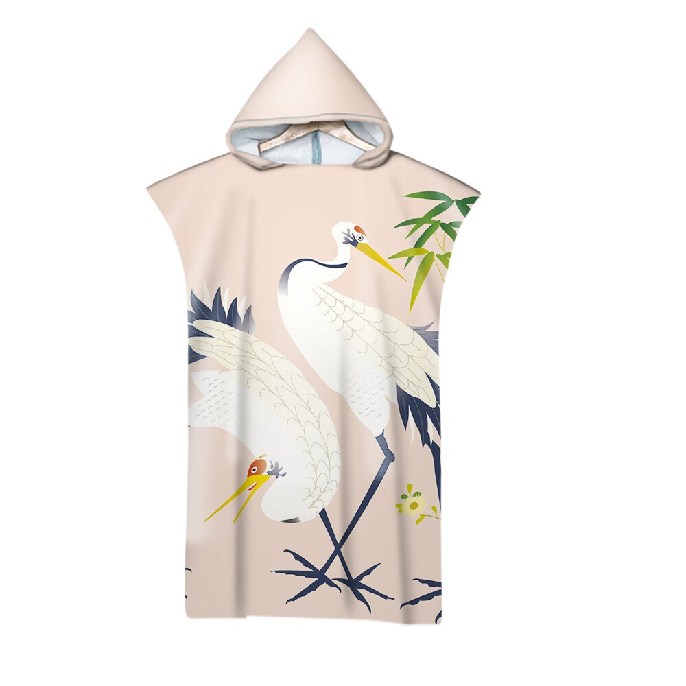 Ooievaar Patroon Patroon Gedrukt Strandlaken Volwassenen Zachte Hooded Badhanddoeken: 5