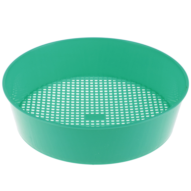 Tamis de jardin en plastique vert pour sol composite, outil de jardinage en maille de pierre, 20.8x18.4x5.3cm: Gris clair