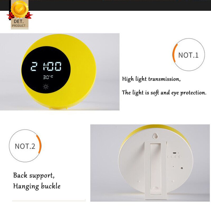 LED Moon wall clock Digital Table Clock Alarm clock Silent Movement Wall Clock Nightlight For Home Living Decorations Desk clock