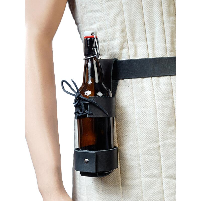 Steampunk Lederen Bierfles Holster Viking Kolf Mok Riem Pouch Carry Wijn Water Bekerhouder Drink Kan Caddy Bag Larp accessoire