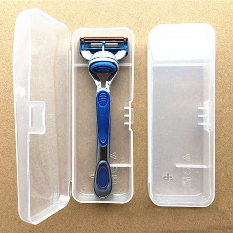 Rejse barbermaskine sag til mænd barbermaskine beholder holder pp vandtæt barberkasse arrangør barberblade opbevaringsboks