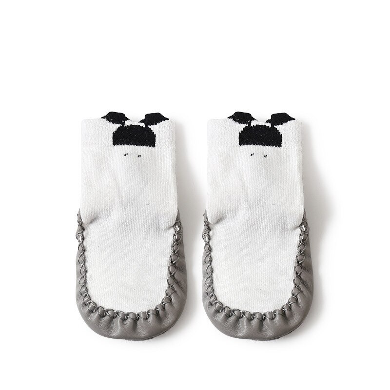 Criança interior meia sapato meias do bebê recém-nascido inverno grosso terry algodão bebê menina meia com solas de borracha infantil anti-derrapante meia nova: C / 9-12M