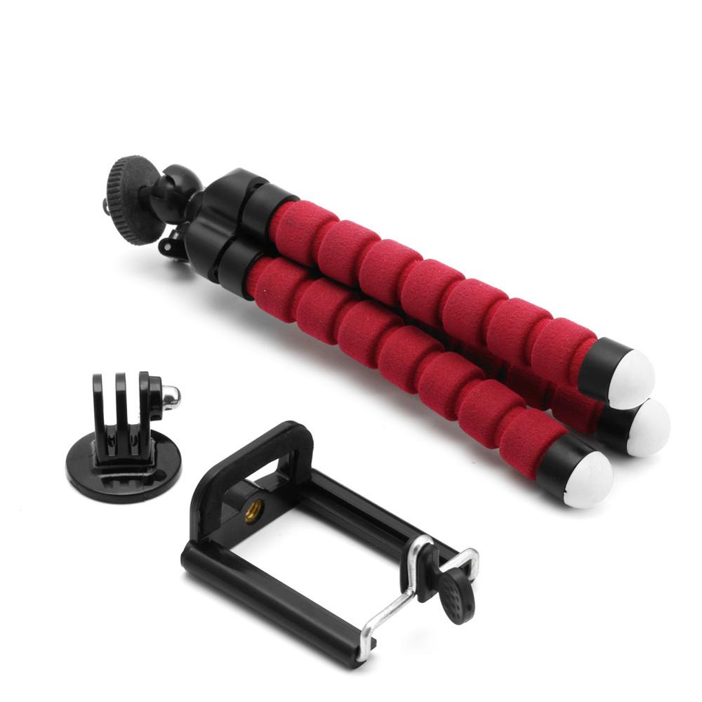 Soporte de trípode Flexible soporte de monópode Gorilla pulpo para cámara GoPro: Rojo
