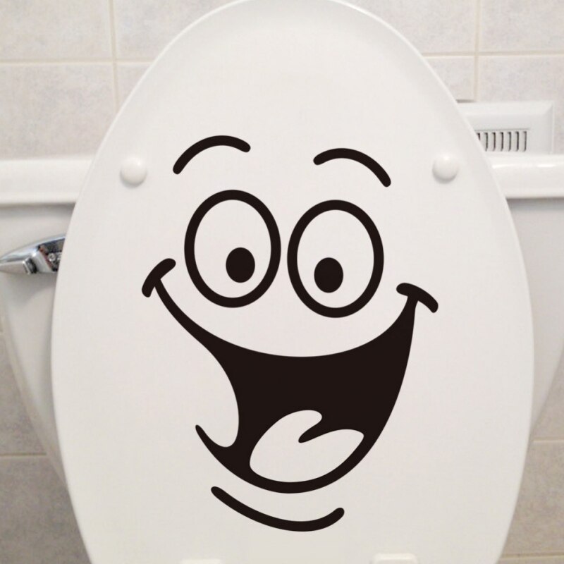 Sjov ansigt toilet klistermærker mærkat badeværelse køkken vægindretning klistermærker toiletsæde mærkat væg kunst diy vægmaleri indretning