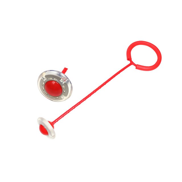 Kinderen Fitnessapparatuur Lichtgevende Stuiterende Bal Enkele Voet Knipperende Touw Springen Stuiteren Bal Fitness Sport Swing Bal Naar: Rood