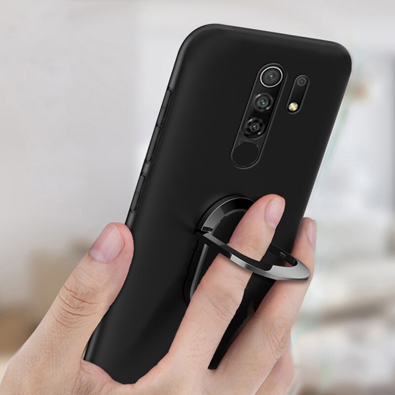 Telefon Fall Redmi 9 4GB 64GB / 128GB Abdeckung Luxus M2004J19AG M2004J19G 6,53 Zoll Weichen Schwarz Kunststoff funda für Xiaomi Redmi 9