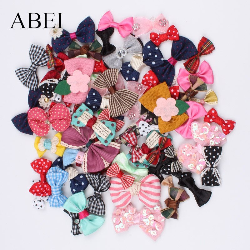 Fleurs, mélange aléatoire, nœuds de Roses bricolage patchs en tissu, ruban, accessoires, Boutique, fait à la main, projet artisanal, couture, fleurs, 100 pièces