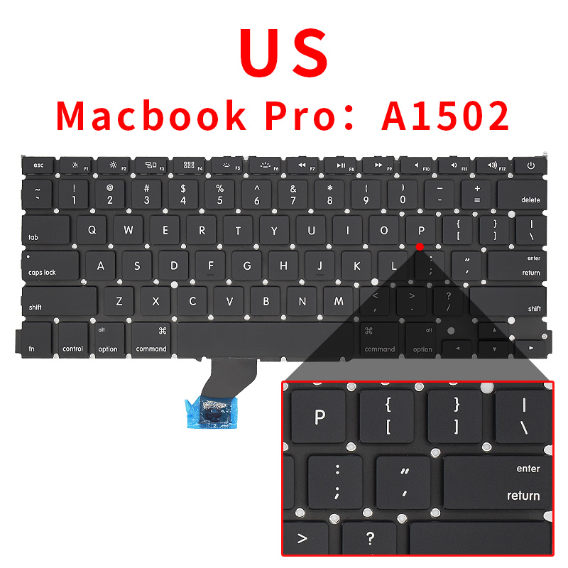 A1502 keyboard for Macbook Pro Retina 13.3 inches laptop ME864 ME865 ME866 keyboards Brand: WHITE
