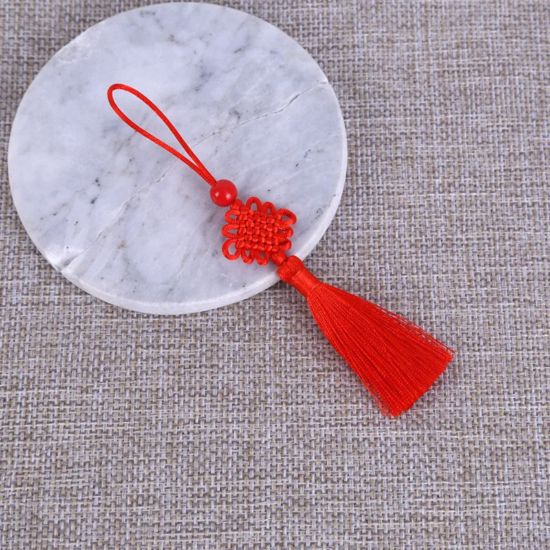 2/5 st 5cm festliga tofsar hänge kinesisk knut sidentofsar sömnad gardinberlocker tofs gör-det-själv-pyssel smyckestillverkning dekor: S / Armégrön