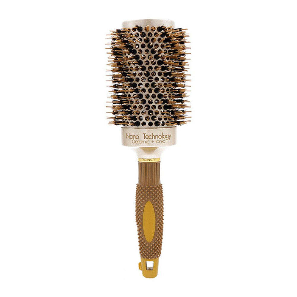 Handle Nano Technology Ceramic Round Brush For Blow Drying Ionic Protect Natural Boar Bristle Hair Aluminum Barrel Brushes