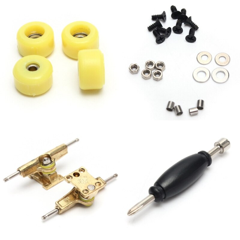 Basic Assembly Wooden Fingerboard Finger SkateBoard Wood Fingerboars With Bearings Wheel Foam Tape Set 7 Colours