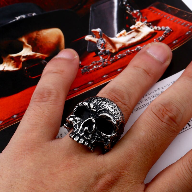 Beier store 316L Stainless Steel ring skull Punk men Jewelry LLBR8-473R US size