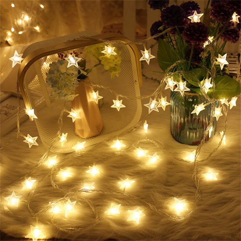 Stern-Lichterkette, USB/batteriebetrieben, LED-Lichterkette, Weihnachtslicht für Party, Hochzeit, Girlande, Weihnachtsbaumdekoration im Freien