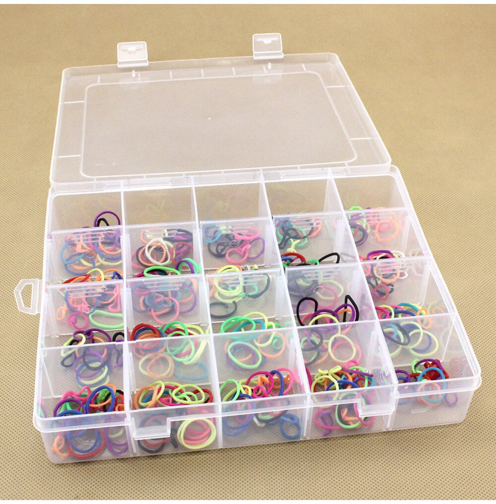 Caja de joyería de plástico transparente desmontable con rejilla fija, caja de clasificación multiclase, para guardar pendientes, pastillas pequeñas, portátil, 20 unidades