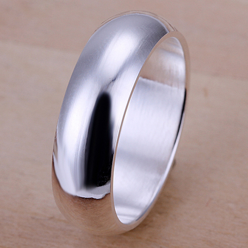 Anillos de plata de ley 925 de , anillos circulares simples a la para mujer, joyería de , tamaño 5 6 7 8 9 10