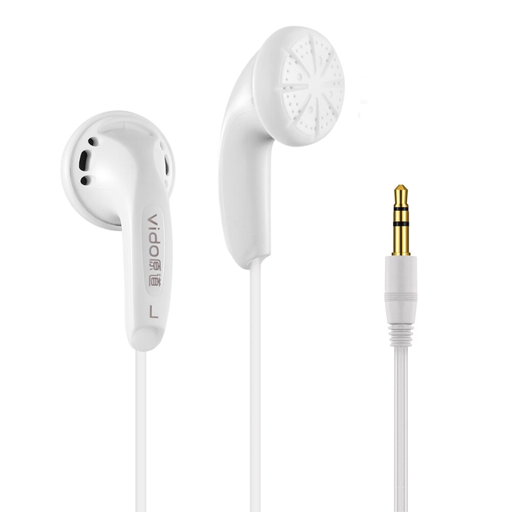 Vido – écouteurs HIFI HD filaires, oreillettes classiques, stéréo, musique, unité de pilote dynamique, basses lourdes, casque, Microphone, MX500, 3.5mm, 15.4mm: Vido White No Mic