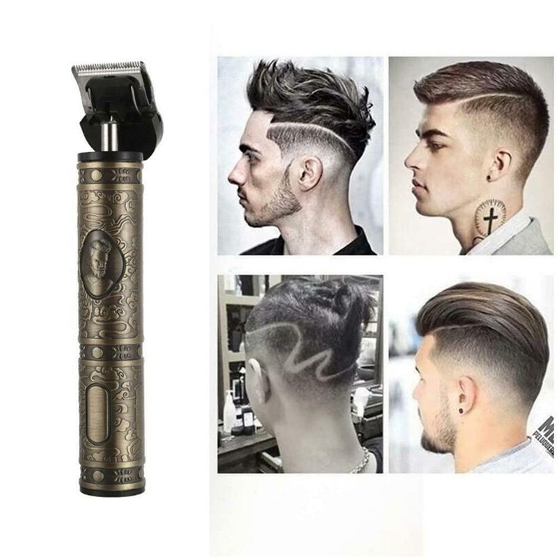 Ad-frisør hårklipper genopladelig hårtrimmer mænd elektrisk keramisk skærer barber finish hårklippemaskine bronze: Default Title