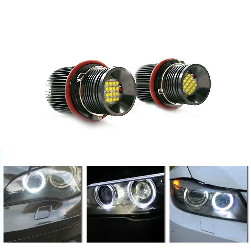Anillo de luz LED Canbus para coche, marcador de ojos angulares blancos para BMW E39, E53, X5, E60, E61, E63, E64, E65, E66, E83, X3, 2 piezas