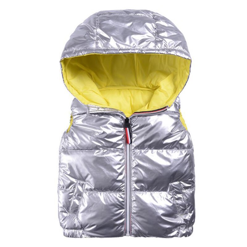 Art Weste freundlicher Oberbekleidung Winter Mäntel freundlicher Kleidung Warme Mit Kapuze Baumwolle Baby Jungen Mädchen Weste Für ändern 3-10 jahre alt: Silber / 10