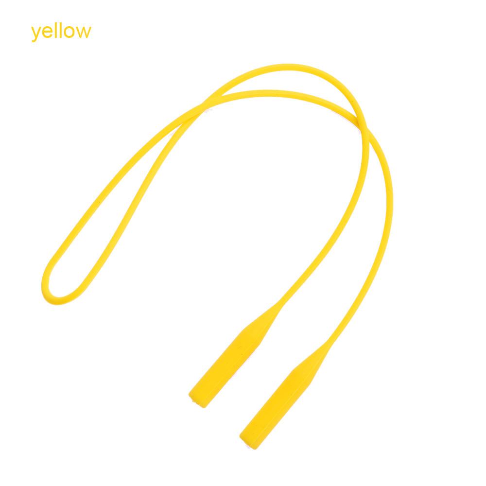 2Pcs Silicone Eyeglasses Straps Chain Sports Band Cord Holder Elastic Anti Slip String Ropes: yellow