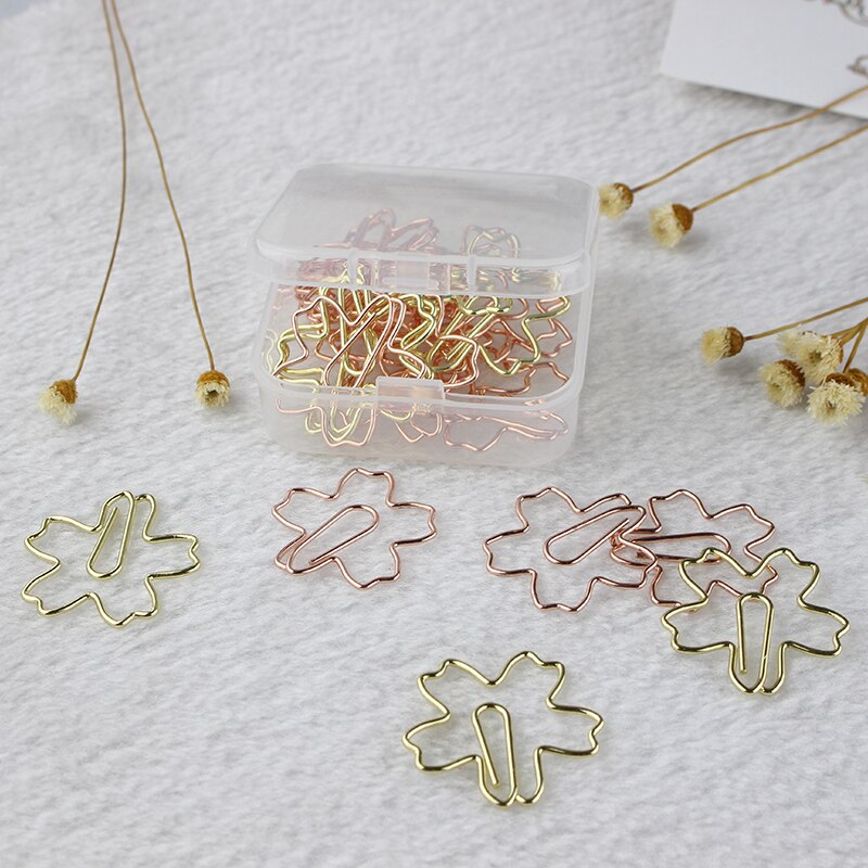 Rose Gold Cherry Blossom Paper Clip Paperclip Special Shape Paper Clips Planner Clip Cute Clip Rose Gold Desk Paperclips Lot