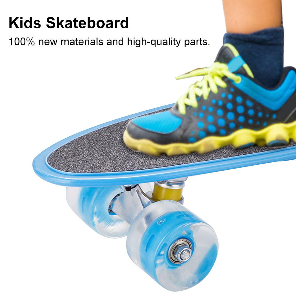 22 tommer cruiser board børn skateboard med ledede lys op hjul perfekt til børn teenagere voksne