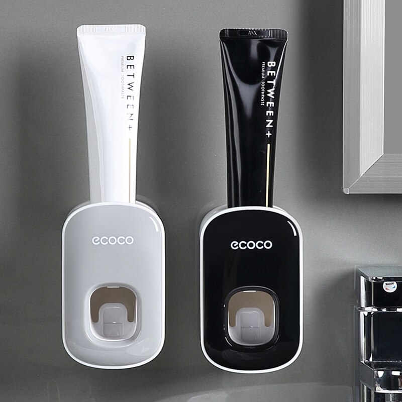 ECOCO Home Automatic Toothpaste Dispenser Toothbrush Holder Wall Mounted Bathroom Accessories Toothpaste Squeezers