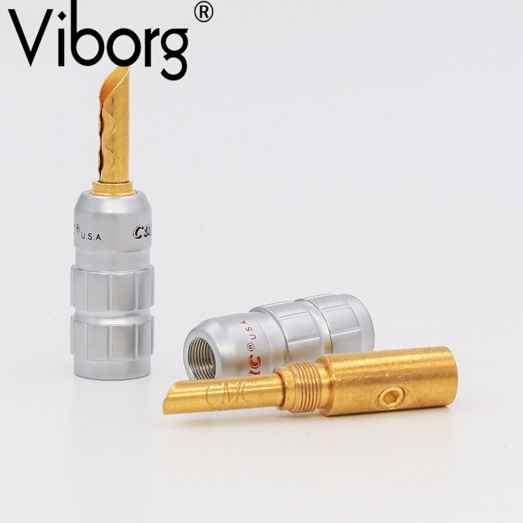 VB417G Gold Plated Copper Banana Z-Plug Speaker Cable Wire Connector