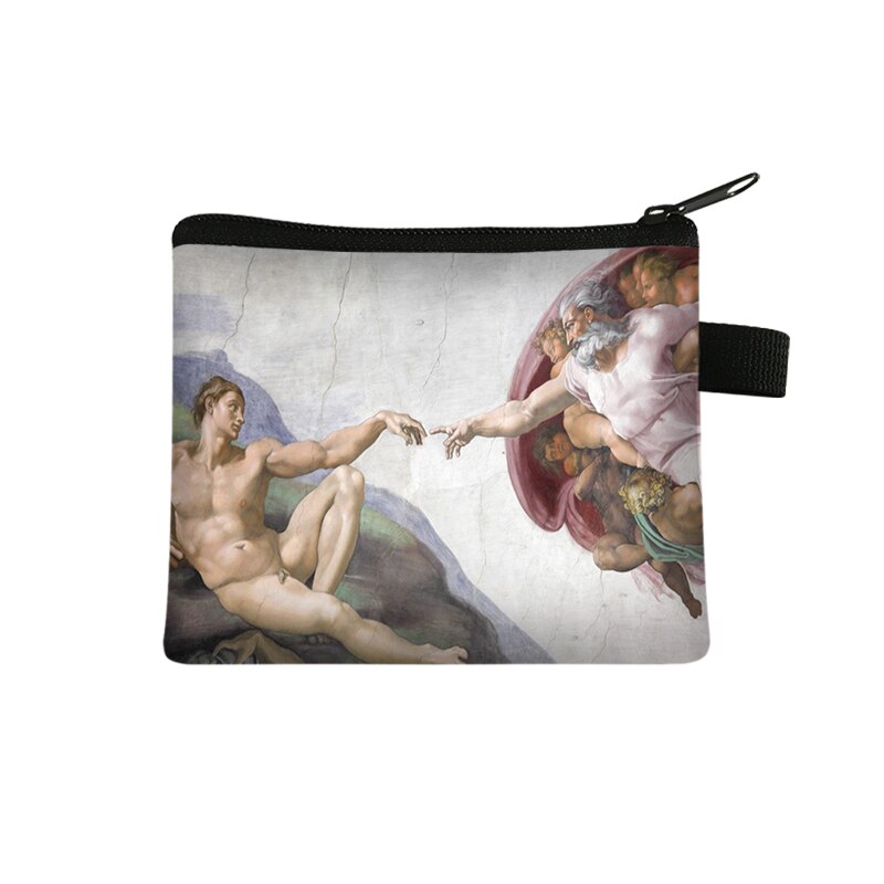 Van gogh/michelangelo/da vinci bolsas de moedas arte mulheres batom bolsa estrelado/senhora mini bolsa de cartões: lqb-art12