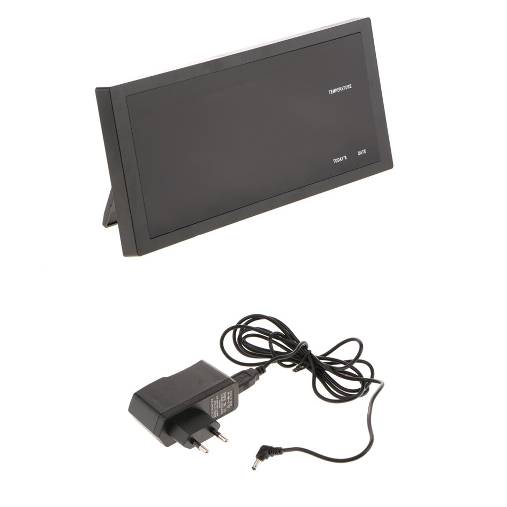 Large Digital LED Wall Clock Temperature Date Fold Out Stand EU Standard